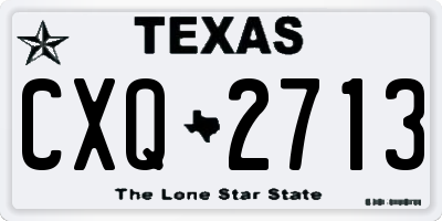 TX license plate CXQ2713