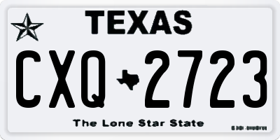 TX license plate CXQ2723
