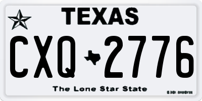 TX license plate CXQ2776
