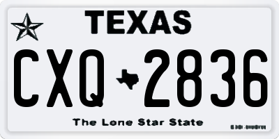 TX license plate CXQ2836