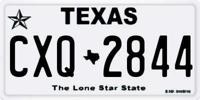TX license plate CXQ2844