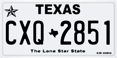 TX license plate CXQ2851