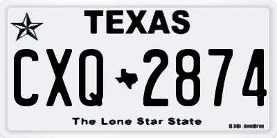 TX license plate CXQ2874