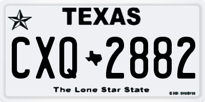 TX license plate CXQ2882
