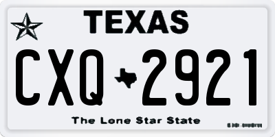 TX license plate CXQ2921