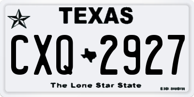 TX license plate CXQ2927