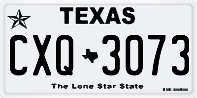 TX license plate CXQ3073