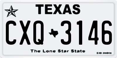 TX license plate CXQ3146