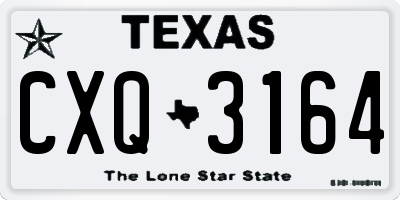 TX license plate CXQ3164