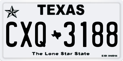 TX license plate CXQ3188