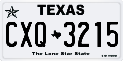 TX license plate CXQ3215