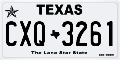 TX license plate CXQ3261