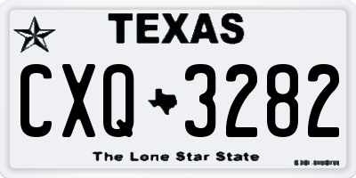 TX license plate CXQ3282