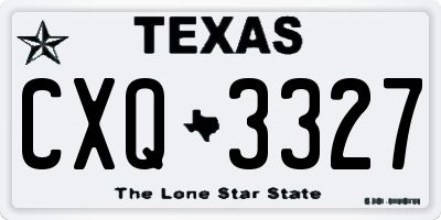 TX license plate CXQ3327