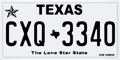 TX license plate CXQ3340