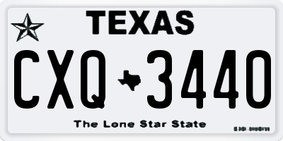 TX license plate CXQ3440