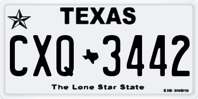 TX license plate CXQ3442