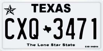 TX license plate CXQ3471