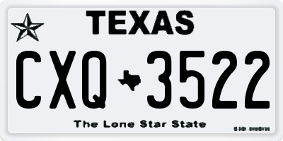 TX license plate CXQ3522