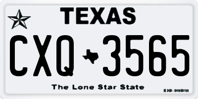 TX license plate CXQ3565