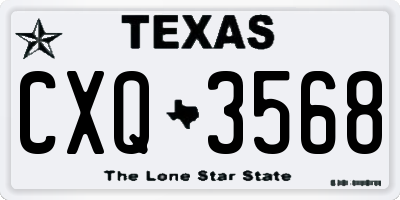 TX license plate CXQ3568