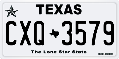TX license plate CXQ3579
