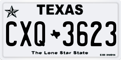 TX license plate CXQ3623