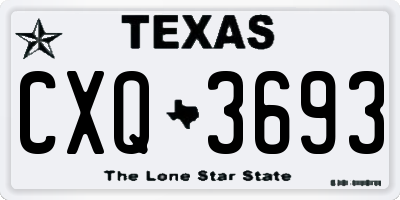 TX license plate CXQ3693