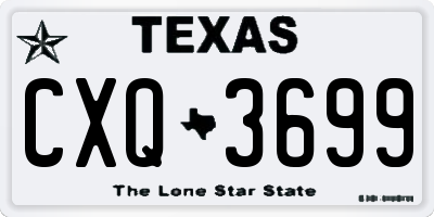 TX license plate CXQ3699