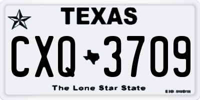 TX license plate CXQ3709