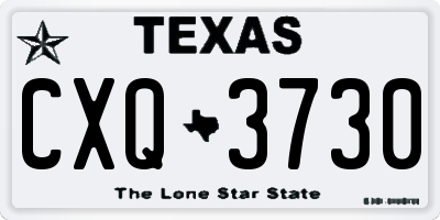 TX license plate CXQ3730