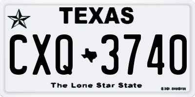 TX license plate CXQ3740