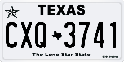 TX license plate CXQ3741