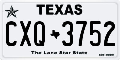 TX license plate CXQ3752