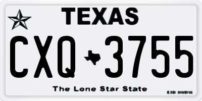 TX license plate CXQ3755