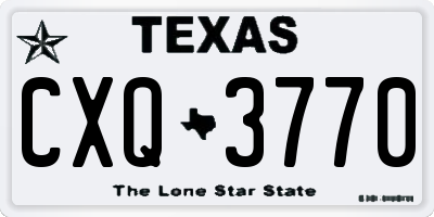 TX license plate CXQ3770
