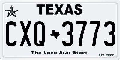TX license plate CXQ3773