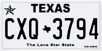 TX license plate CXQ3794