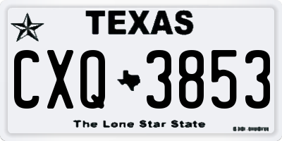 TX license plate CXQ3853