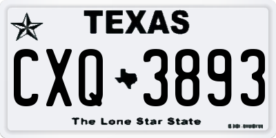 TX license plate CXQ3893