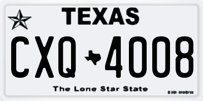 TX license plate CXQ4008