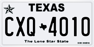 TX license plate CXQ4010