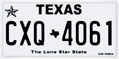 TX license plate CXQ4061