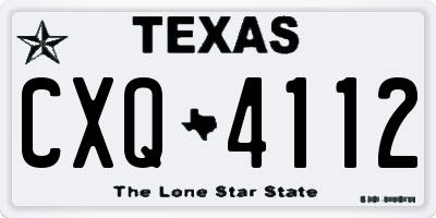 TX license plate CXQ4112