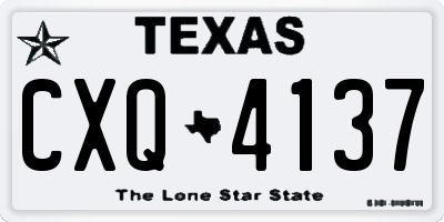 TX license plate CXQ4137