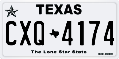 TX license plate CXQ4174