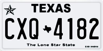 TX license plate CXQ4182