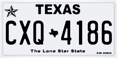 TX license plate CXQ4186