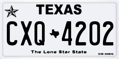 TX license plate CXQ4202