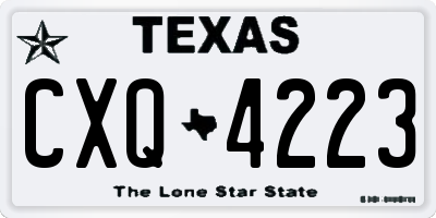 TX license plate CXQ4223